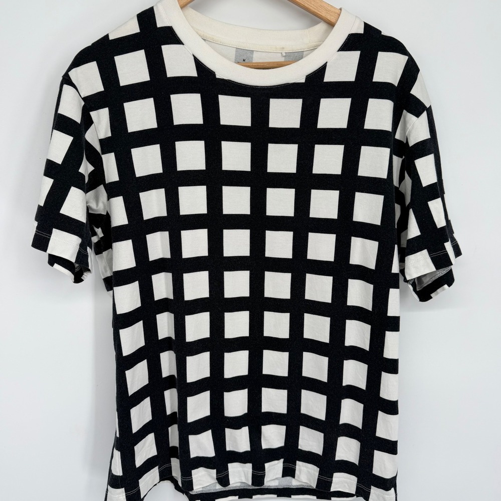 Uniqlo SPRZ NY MoMA Francois Morellet Grid T-Shirt Black White Mens Medium